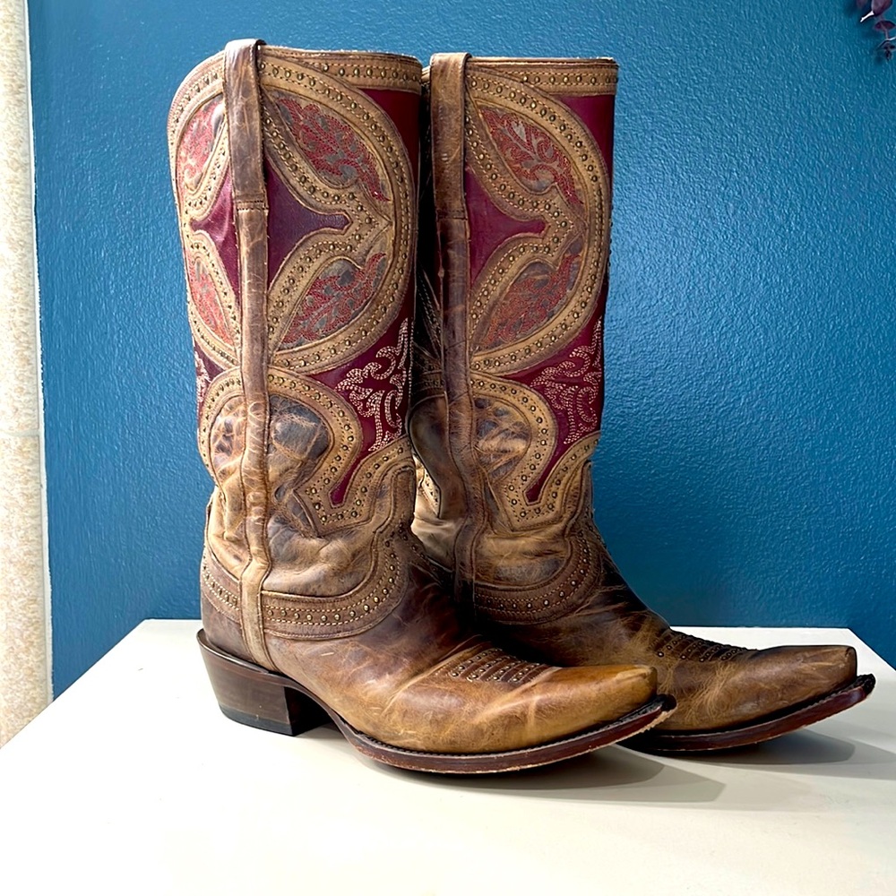 Lucchese Red & Brown Boots